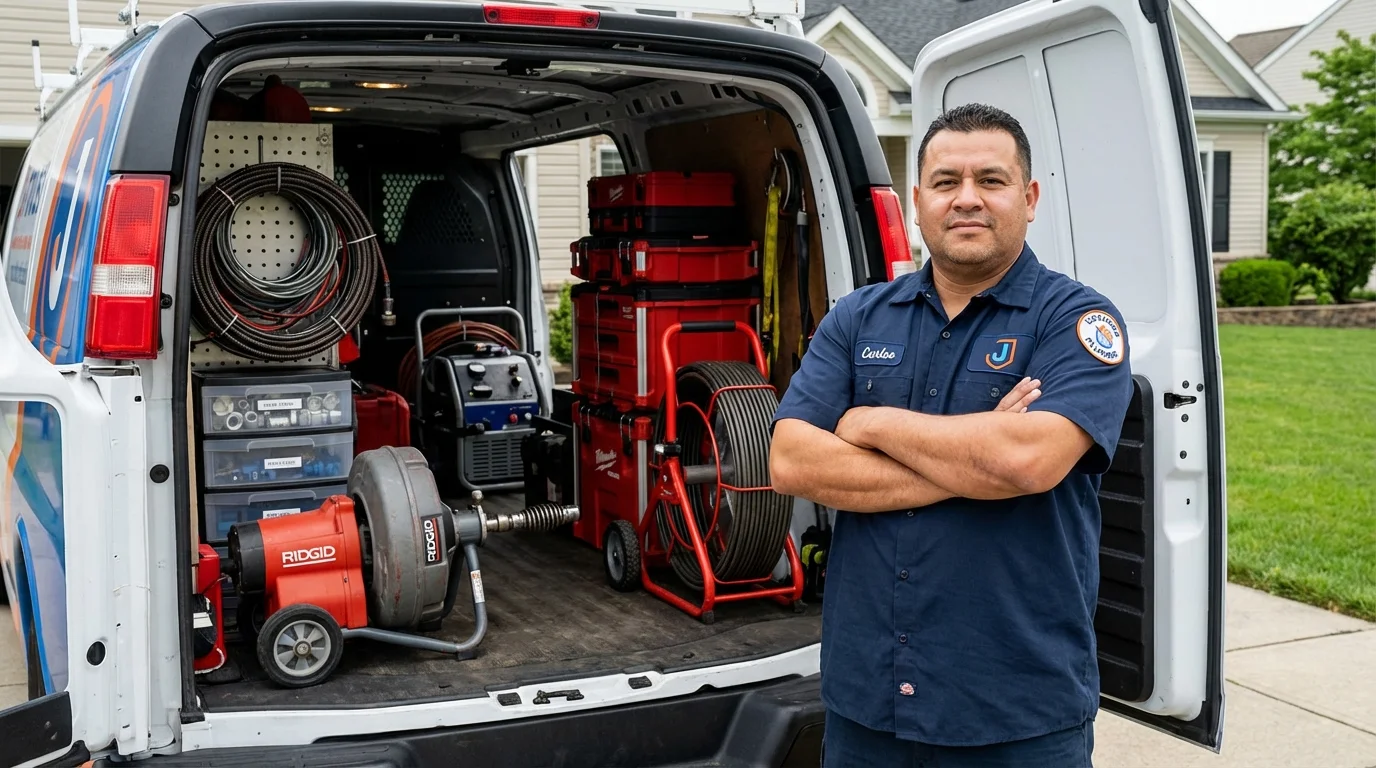 Professional drain cleaning equipment and Johns Plumbing LLC plumber in Brackenridge