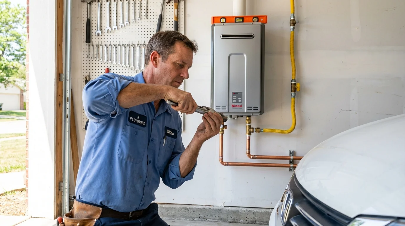 Tankless water heater installation by a Johns Plumbing LLC plumber in Brackenridge